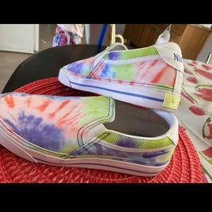 Tie dye Nike vans , never worn.